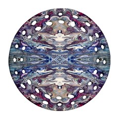 Abstract Pouring Round Filigree Ornament (two Sides) by kaleidomarblingart