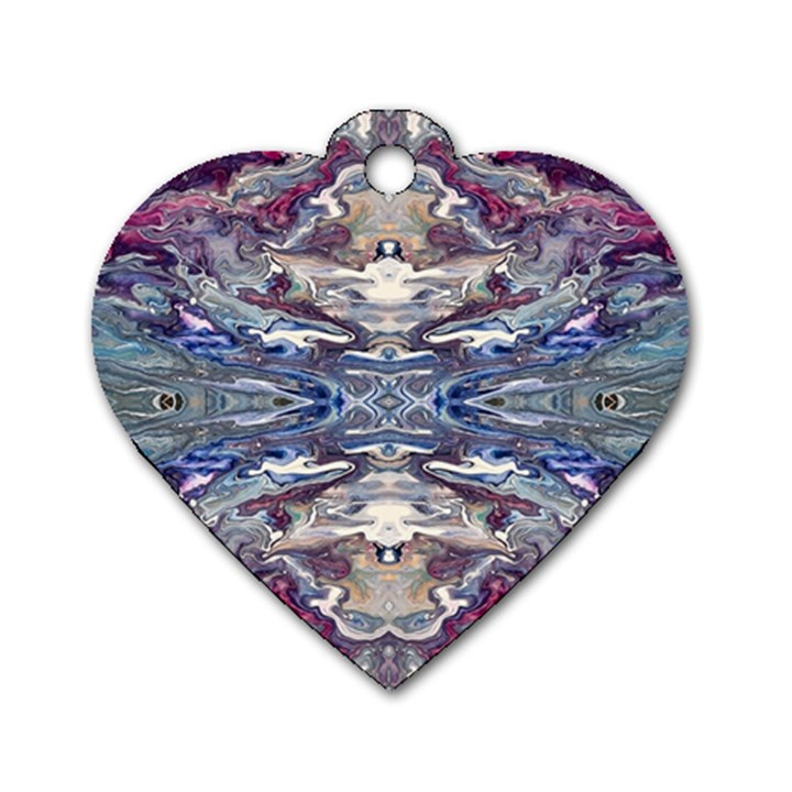 Abstract pouring Dog Tag Heart (Two Sides)