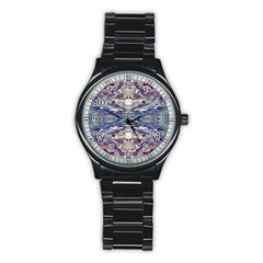 Abstract Pouring Stainless Steel Round Watch by kaleidomarblingart