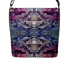 Abstract Pouring Flap Closure Messenger Bag (l) by kaleidomarblingart