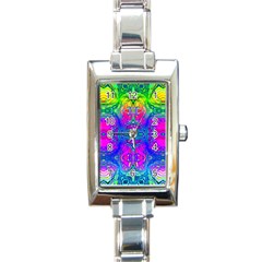 Liquid Rainbows Rectangle Italian Charm Watch by Thespacecampers