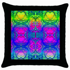 Liquid Rainbows Throw Pillow Case (black) by Thespacecampers