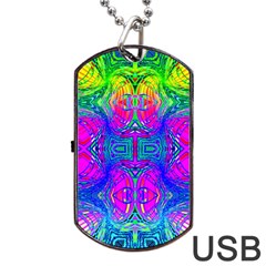 Liquid Rainbows Dog Tag Usb Flash (two Sides) by Thespacecampers