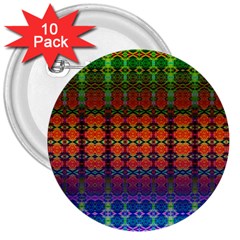 Fractaled Pixels 3  Buttons (10 Pack)  by Thespacecampers