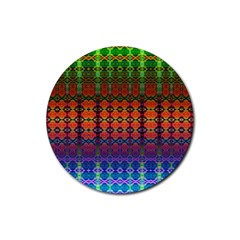 Fractaled Pixels Rubber Coaster (round) by Thespacecampers