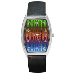 Fractaled Pixels Barrel Style Metal Watch by Thespacecampers