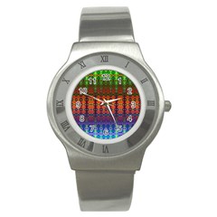 Fractaled Pixels Stainless Steel Watch by Thespacecampers