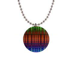 Fractaled Pixels 1  Button Necklace by Thespacecampers