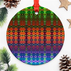 Fractaled Pixels Round Ornament (two Sides) by Thespacecampers