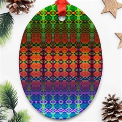 Fractaled Pixels Oval Ornament (two Sides) by Thespacecampers