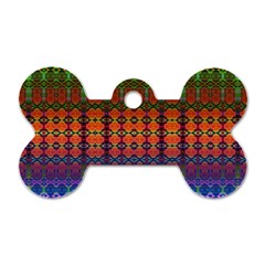 Fractaled Pixels Dog Tag Bone (one Side) by Thespacecampers