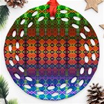 Fractaled Pixels Round Filigree Ornament (Two Sides) Front