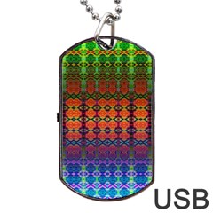 Fractaled Pixels Dog Tag Usb Flash (one Side) by Thespacecampers