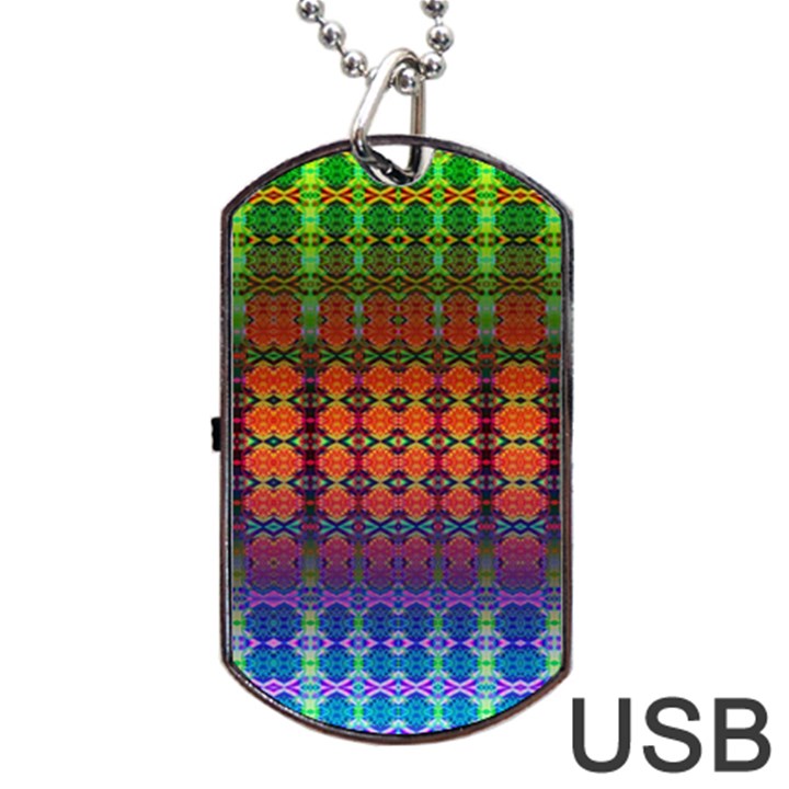 Fractaled Pixels Dog Tag USB Flash (One Side)