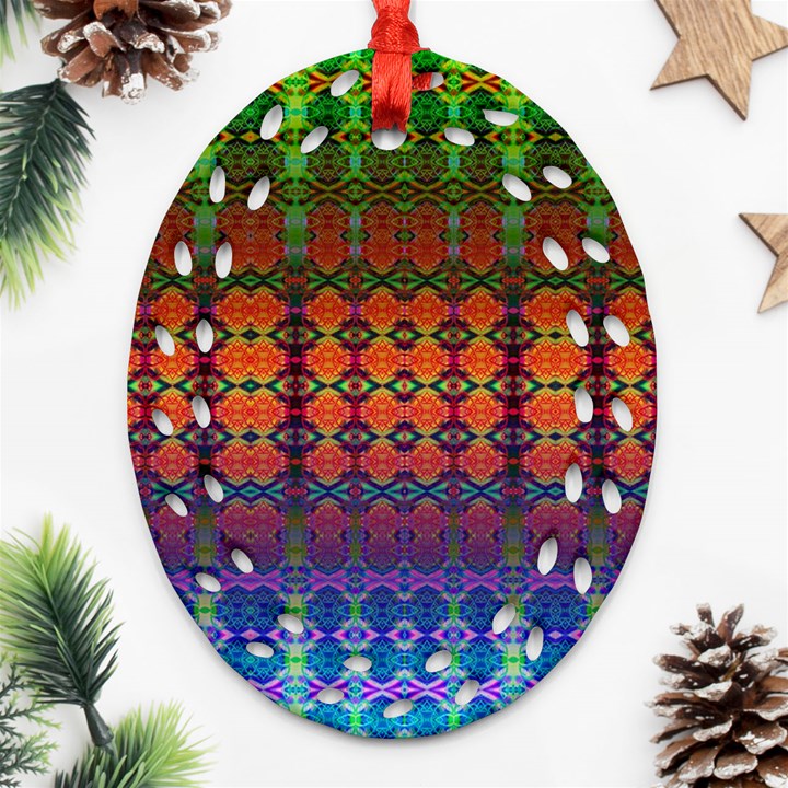 Fractaled Pixels Ornament (Oval Filigree)