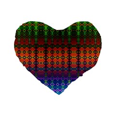 Fractaled Pixels Standard 16  Premium Heart Shape Cushions by Thespacecampers