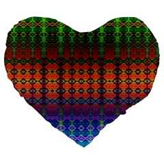 Fractaled Pixels Large 19  Premium Heart Shape Cushions by Thespacecampers