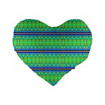 Green Machine Standard 16  Premium Flano Heart Shape Cushions Front