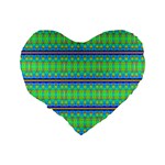 Green Machine Standard 16  Premium Flano Heart Shape Cushions Back