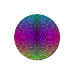 Stained Glass Vision Rubber Round Coaster (4 Pack) by Thespacecampers