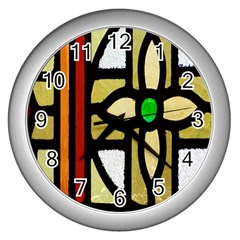 Abstract-0001 Wall Clock (silver) by nate14shop