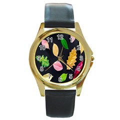 Autumn-b 002 Round Gold Metal Watch by nate14shop