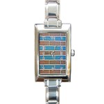 Brick-wall Rectangle Italian Charm Watch Front