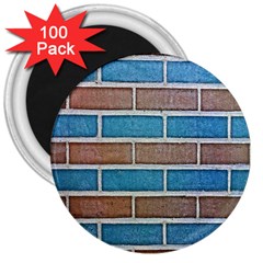 Brick-wall 3  Magnets (100 Pack) by nate14shop