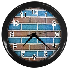 Brick-wall Wall Clock (black) by nate14shop