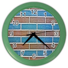 Brick-wall Color Wall Clock by nate14shop