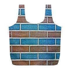 Brick-wall Full Print Recycle Bag (l) by nate14shop