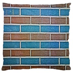 Brick-wall Large Flano Cushion Case (two Sides) by nate14shop