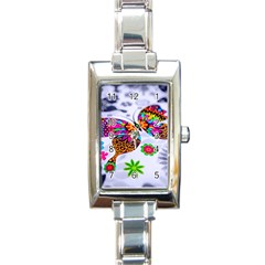 Butterfly-b 001 Rectangle Italian Charm Watch by nate14shop