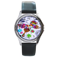 Butterfly-b 001 Round Metal Watch by nate14shop