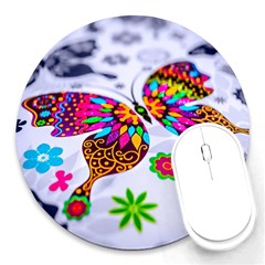 Butterfly-b 001 Round Mousepads by nate14shop