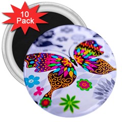 Butterfly-b 001 3  Magnets (10 Pack)  by nate14shop