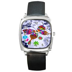 Butterfly-b 001 Square Metal Watch by nate14shop