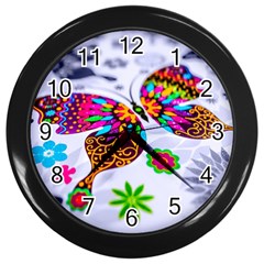 Butterfly-b 001 Wall Clock (black) by nate14shop