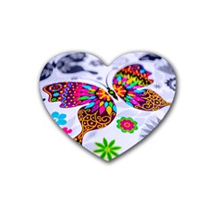 Butterfly-b 001 Rubber Coaster (heart) by nate14shop