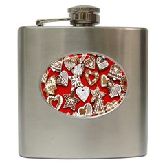 Christmas-b 001 Hip Flask (6 Oz) by nate14shop