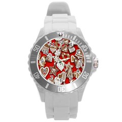 Christmas-b 001 Round Plastic Sport Watch (l) by nate14shop