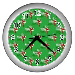 Christmas-b 002 Wall Clock (silver) by nate14shop