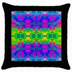 Happy Colors Throw Pillow Case (black)