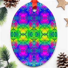 Happy Colors Oval Ornament (two Sides) by Thespacecampers