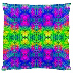 Happy Colors Large Flano Cushion Case (two Sides) by Thespacecampers