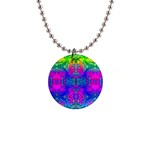 Liquidy Rainbow 1  Button Necklace Front