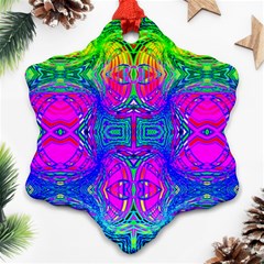 Liquidy Rainbow Snowflake Ornament (two Sides) by Thespacecampers