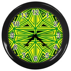 Abstract Pattern Geometric Backgrounds Wall Clock (black) by Eskimos