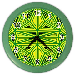 Abstract Pattern Geometric Backgrounds Color Wall Clock by Eskimos