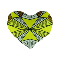 Abstract Pattern Geometric Backgrounds  Standard 16  Premium Flano Heart Shape Cushions